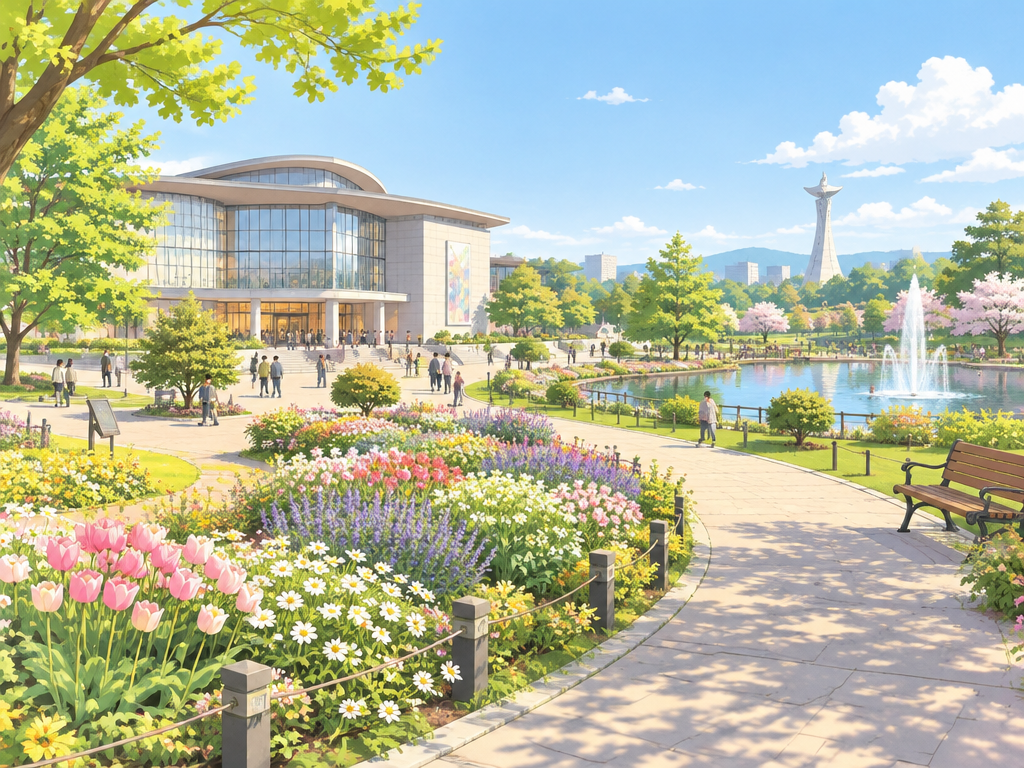 公園の近くには作品を代表する聖地スポットが集まっている