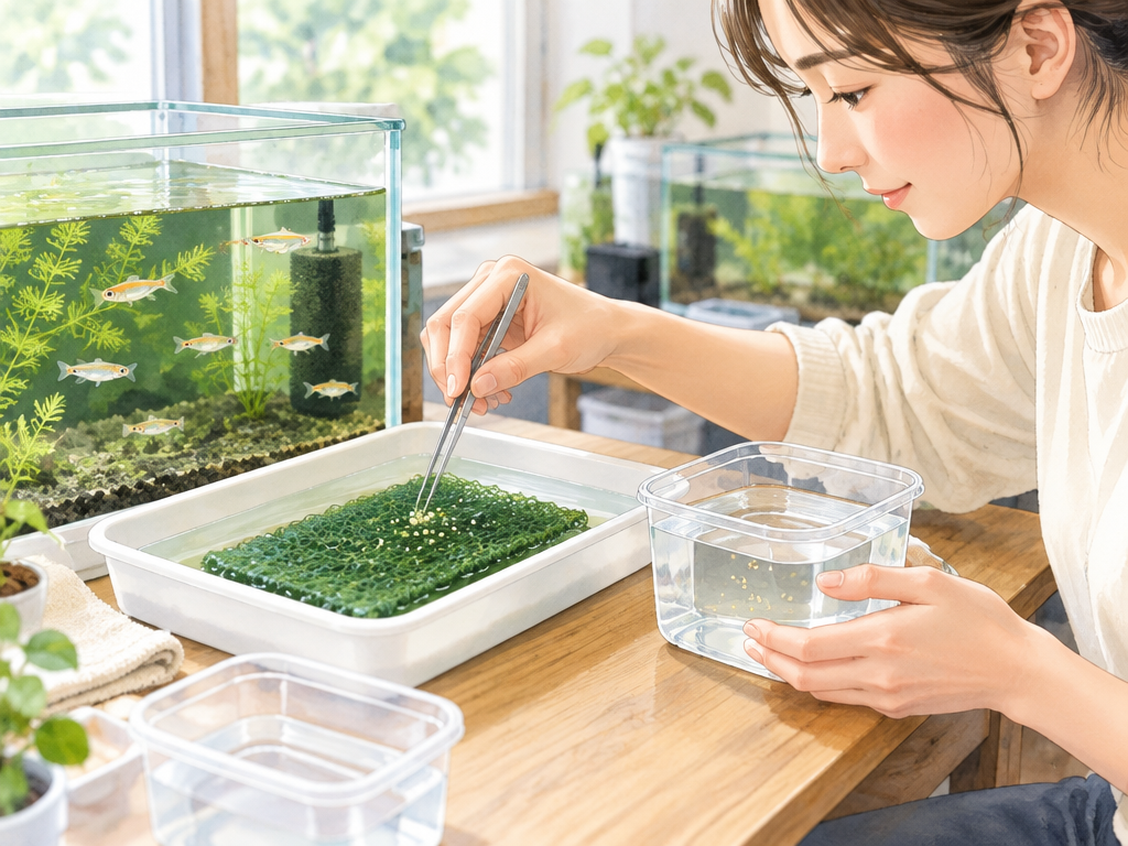 メダカの卵はこまめな採卵と水道水での別管理でプラナリアから守れる